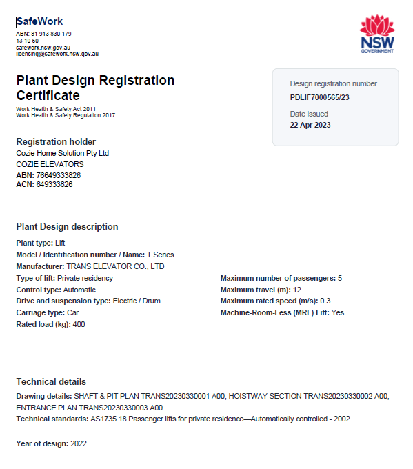 CertificatesDongguan COZIE Elevator Engineering Co., Ltd
